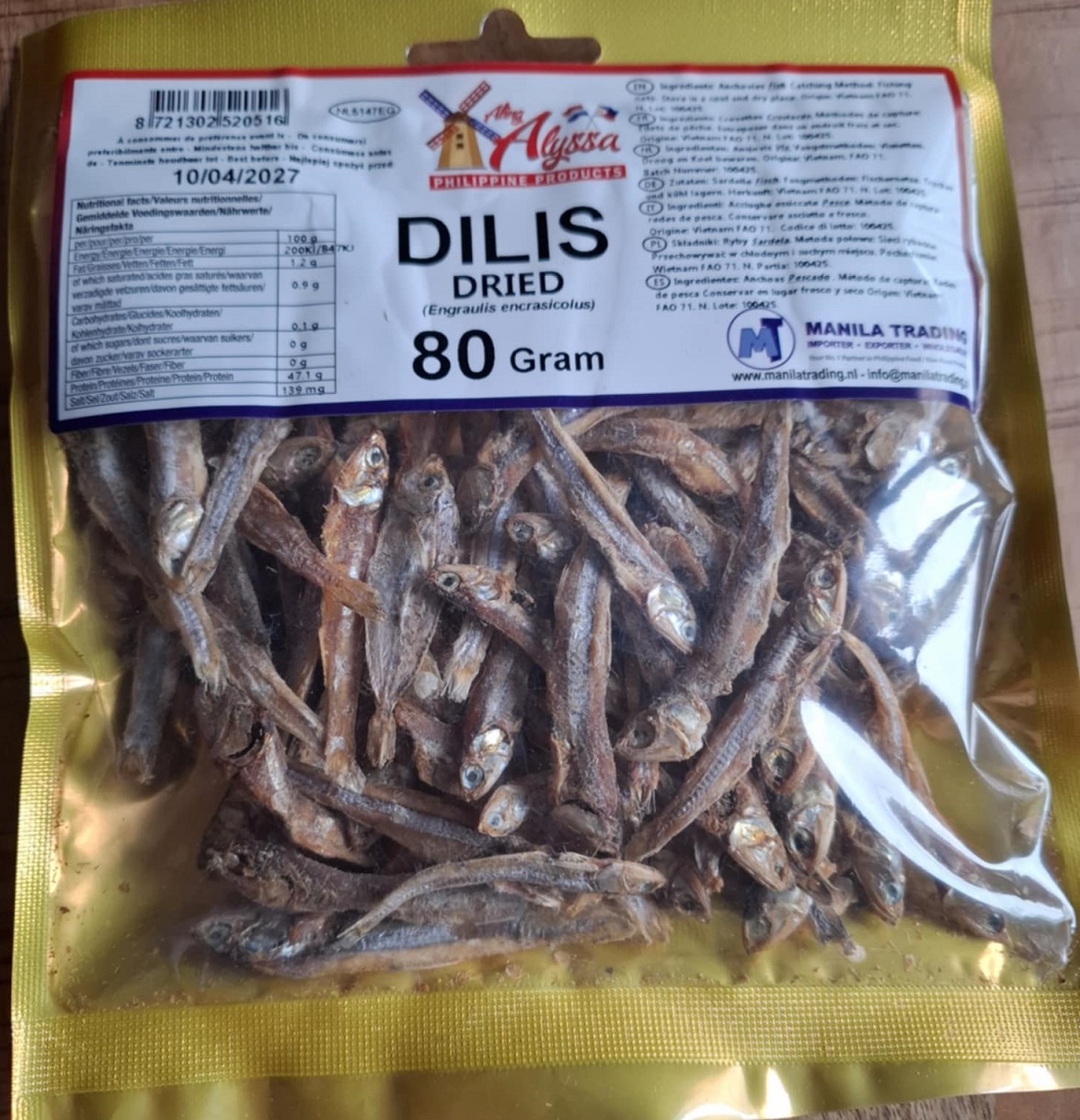 Dried Dilis (Anchovies) 80gr Aling Alyssa