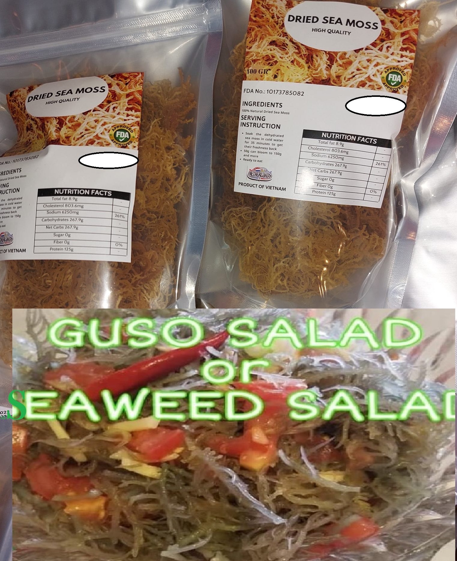 Dried Sea moss / Guso 100grr